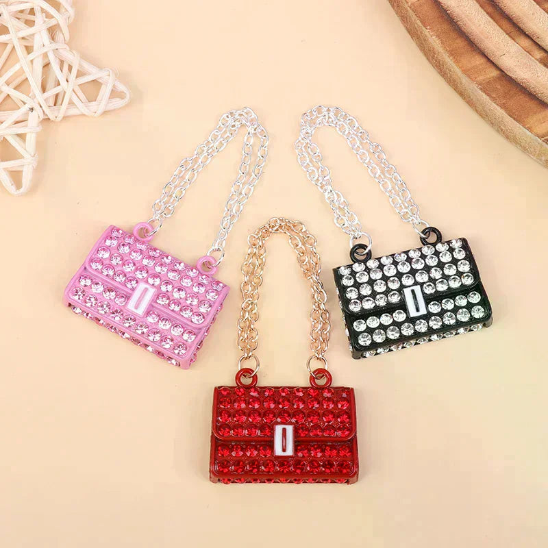 Fashion Creative Doll House Mini Metal Chain Bag Pendulum Doll Bag Miniature Shopping Handbag Clothing Accessories Oasis Select