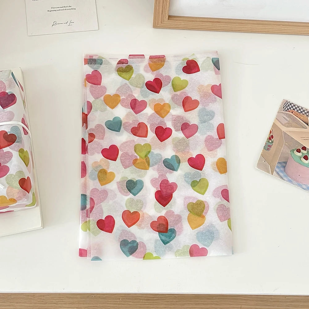20pcs Colorful love tissue paper Gift wrapping paper 50x70cm Birthday party decorations DIY Baking lining wrappers Oasis Select