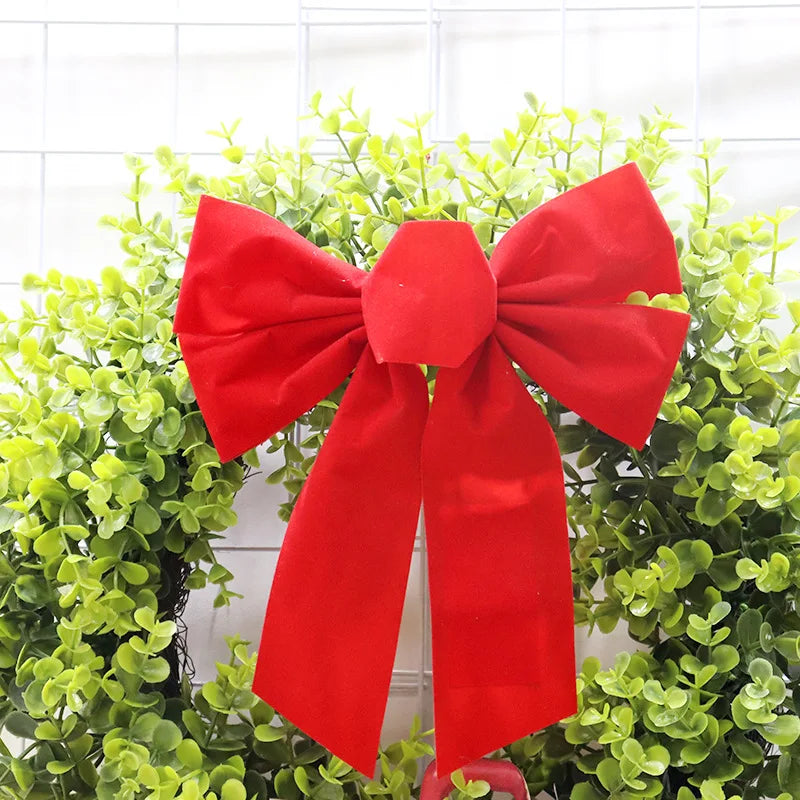 Large Christmas Bow Red Velvet Bow Christmas Tree Topper Decoration Wreath Bows for Door New Year Christmas Party Decoration Oasis Select
