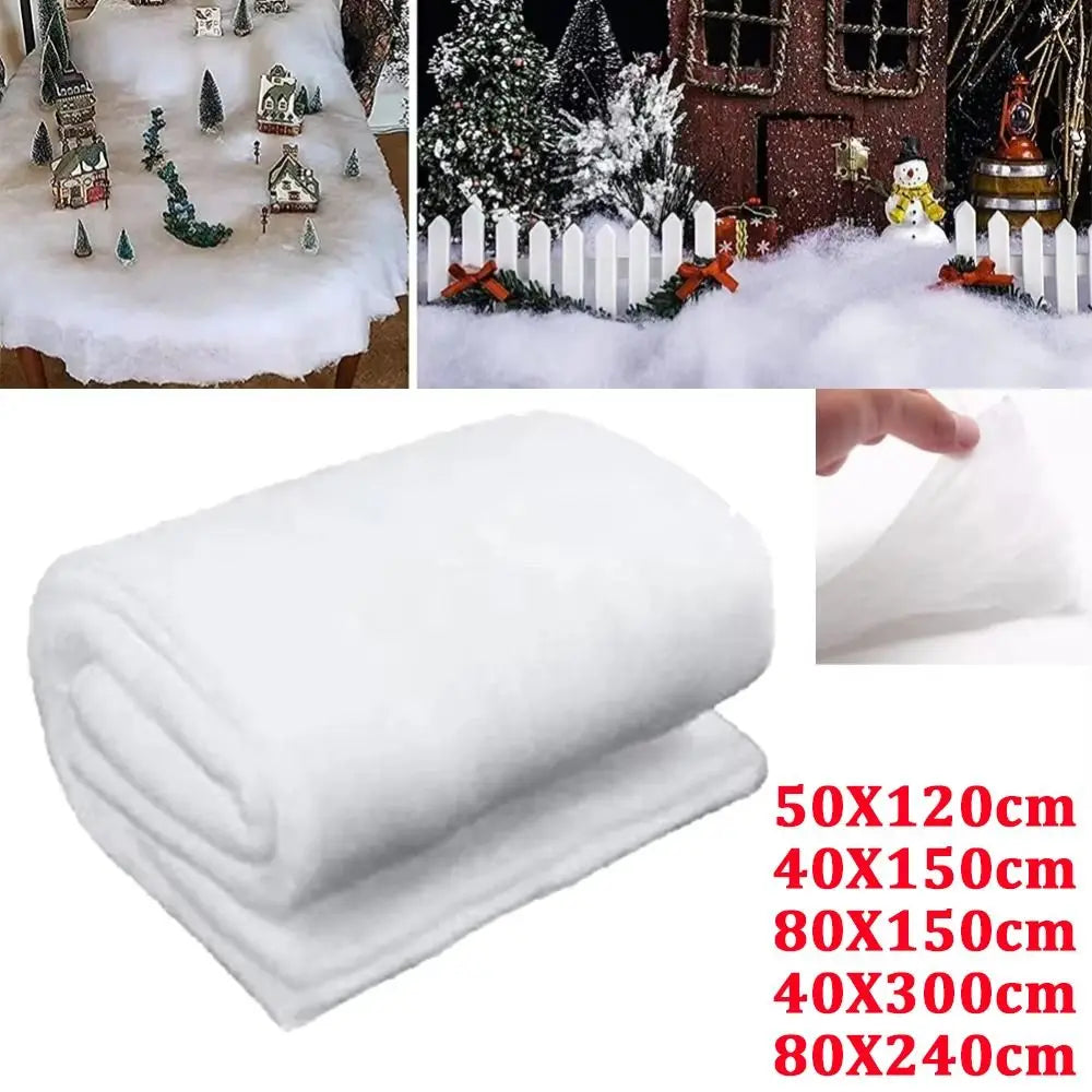 Artificial Christmas Snow Blanket – Fluffy Reusable Winter Mat
