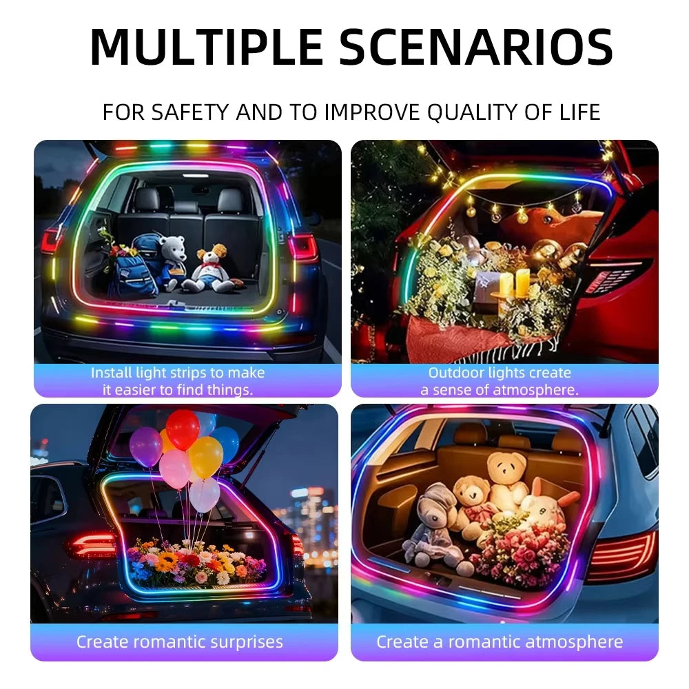 4m RGB Car Trunk LED Strip – App Controlled, SUV & MPV
