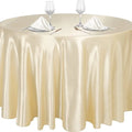 Round Satin Tablecloth | Imitation Silk Banquet Table Cover Satin Tablecloth Oasis Select Champagne 228cm