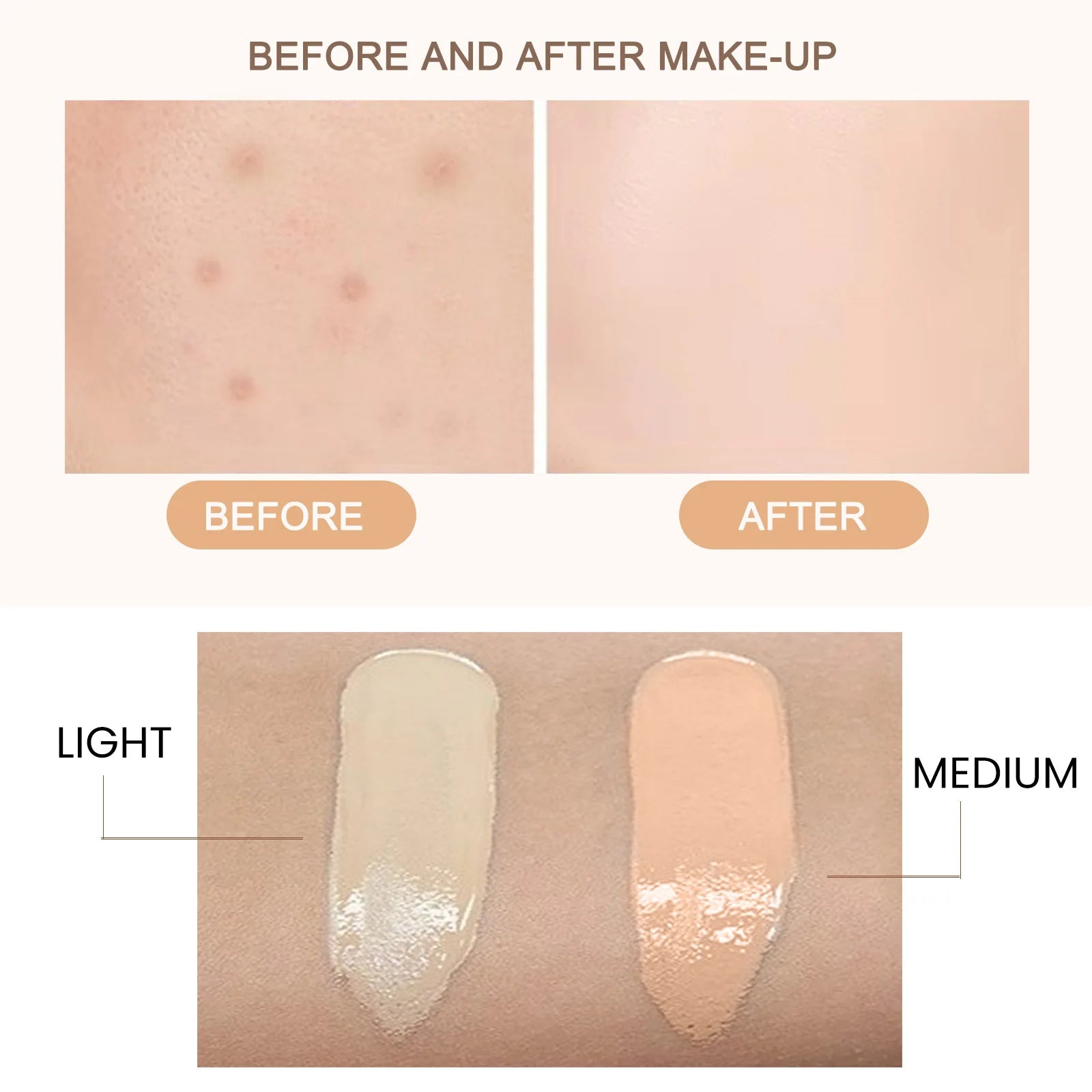 CC Foundation Cream Natural Moisturizing Waterproof Brightening Foundation Concealer Coverage Blemish Oil-control Lasting Makeup Oasis Select