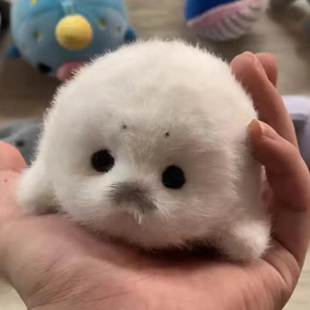 Cute Seal Plush Keychain – Kawaii Stuffed Animal Fidget Toy