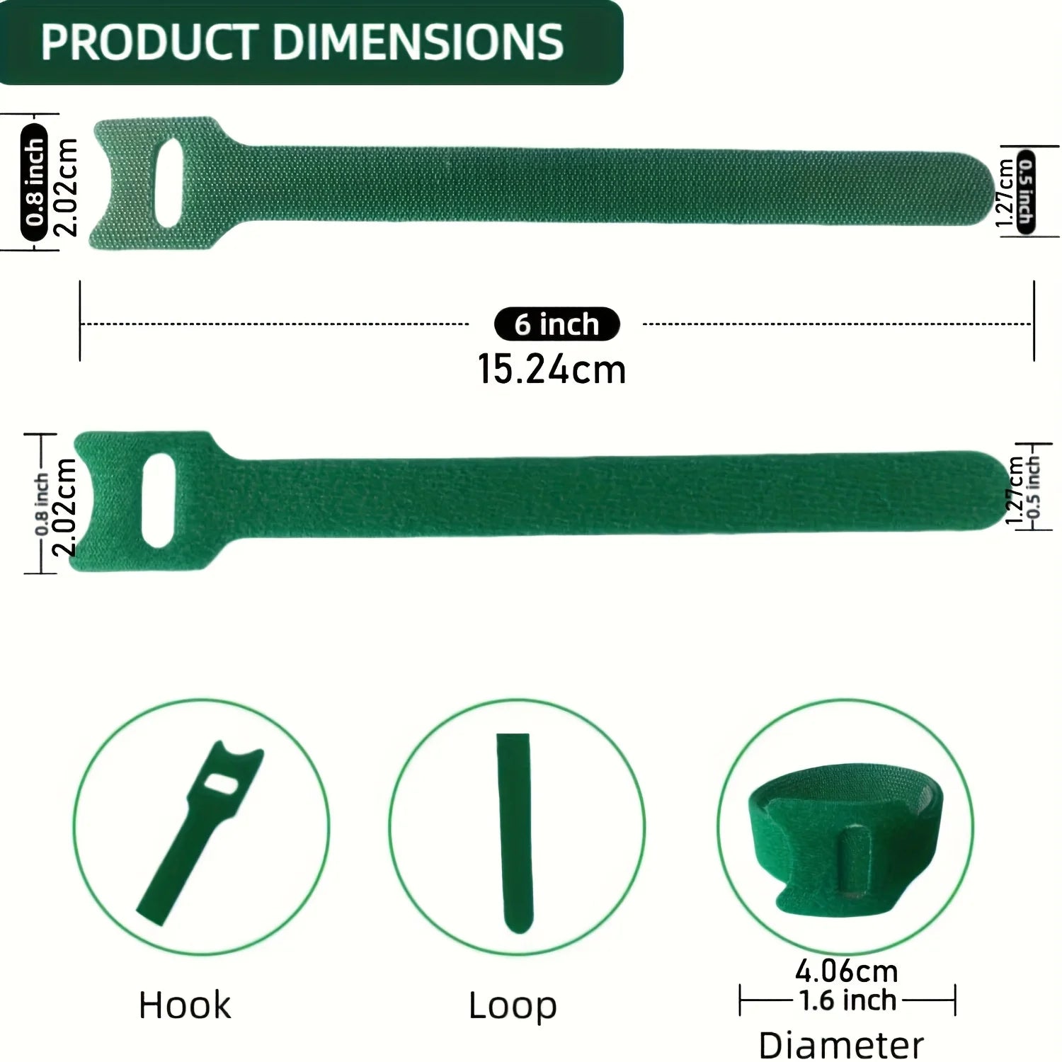 100Pcs Reusable 6 Inch Adjustable Nylon Plant Ties Non-Slip Hook and Loop Fasteners Garden Tape for Climbing Plants Support Oasis Select
