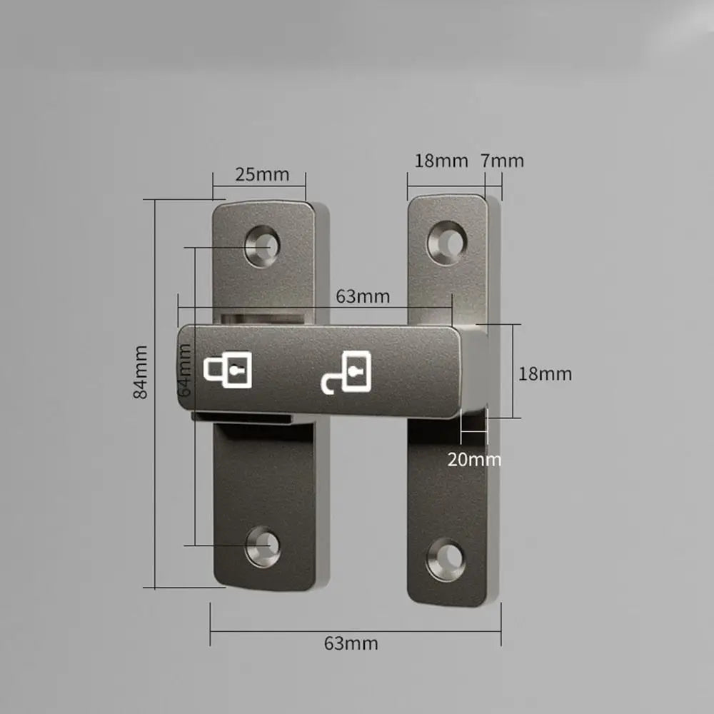 Luminous Door Buckle Zinc Alloy Non Perforated Anti-theft Door Latch 90°/180° Sliding Door Lock Positioning Latch Door Hardware Oasis Select Style 4