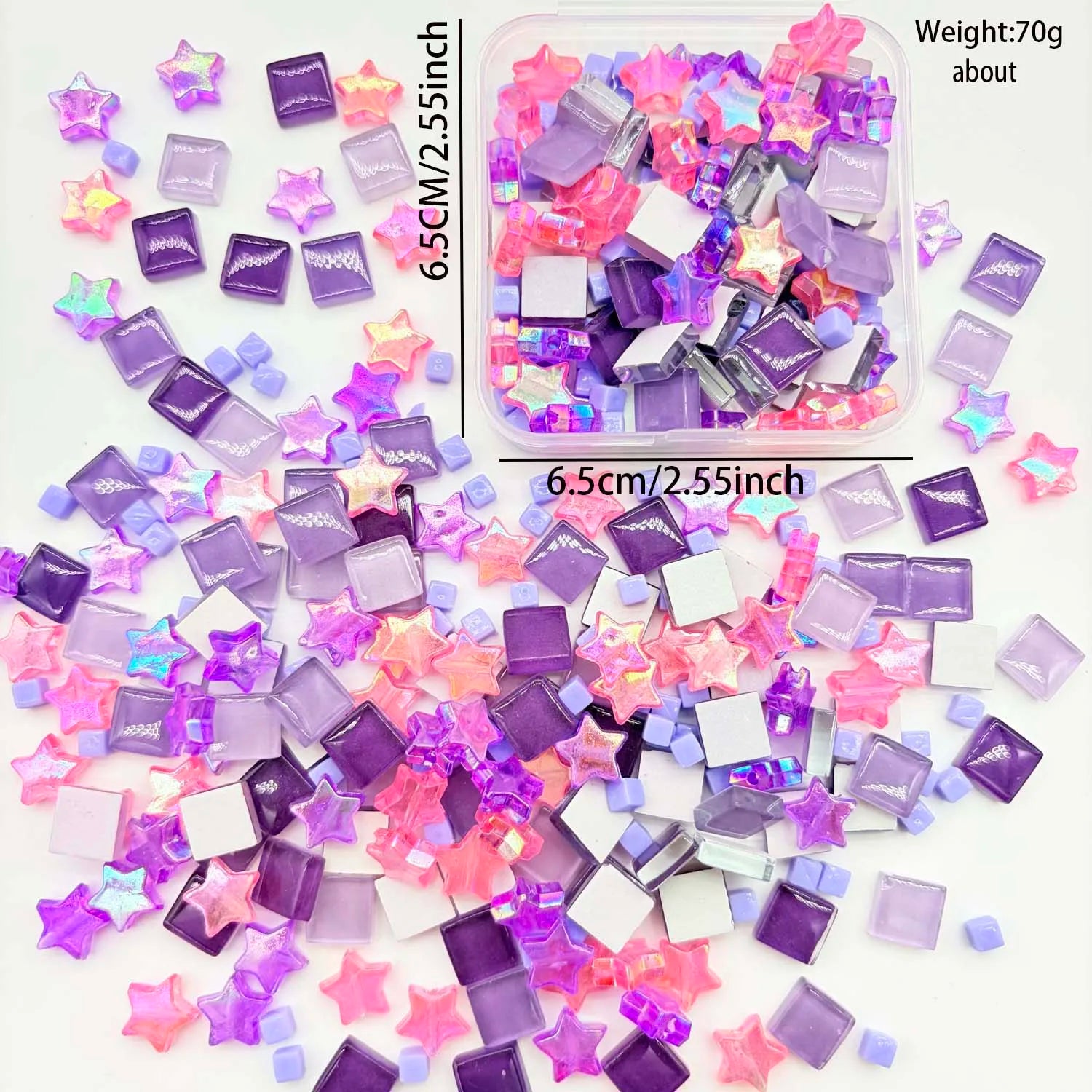 1 Box Glitter Multicolor Mosaic Tiles Handmade Craft Mosaic Crystal Glass Supplies Art Mosaic Making Home Decor Oasis Select A