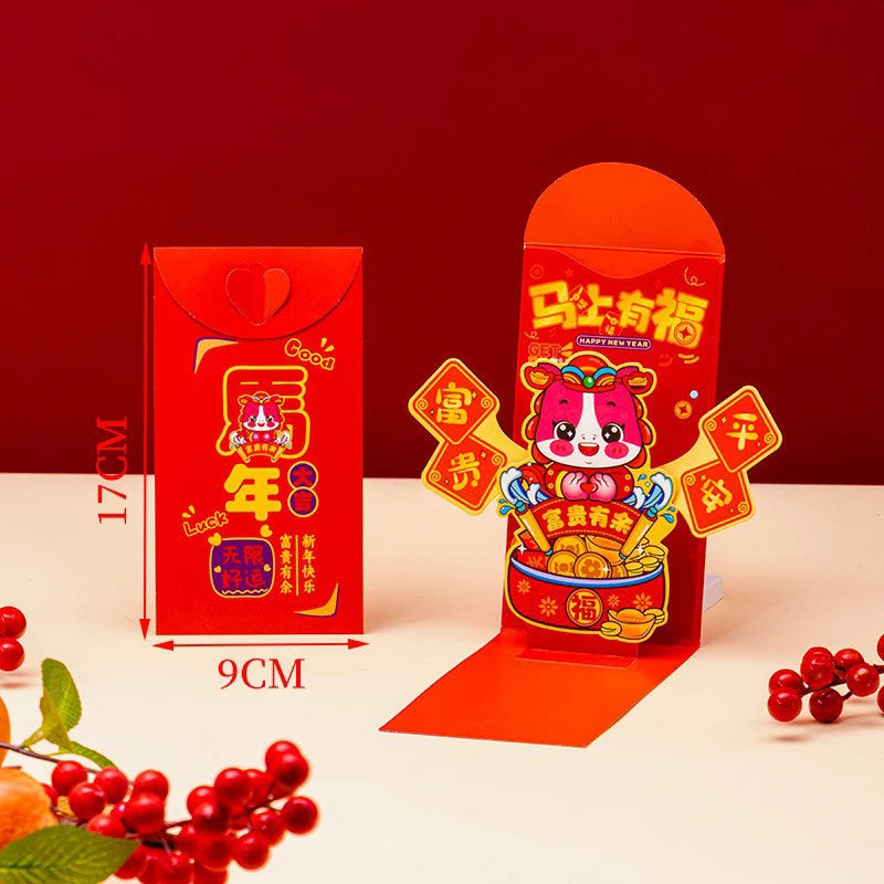 Chinese New Year Red Envelopes Red Pocket Year Of Horse Lucky Money Pockets Spring Festival Gift New Year Eve Hongbao Oasis Select A10