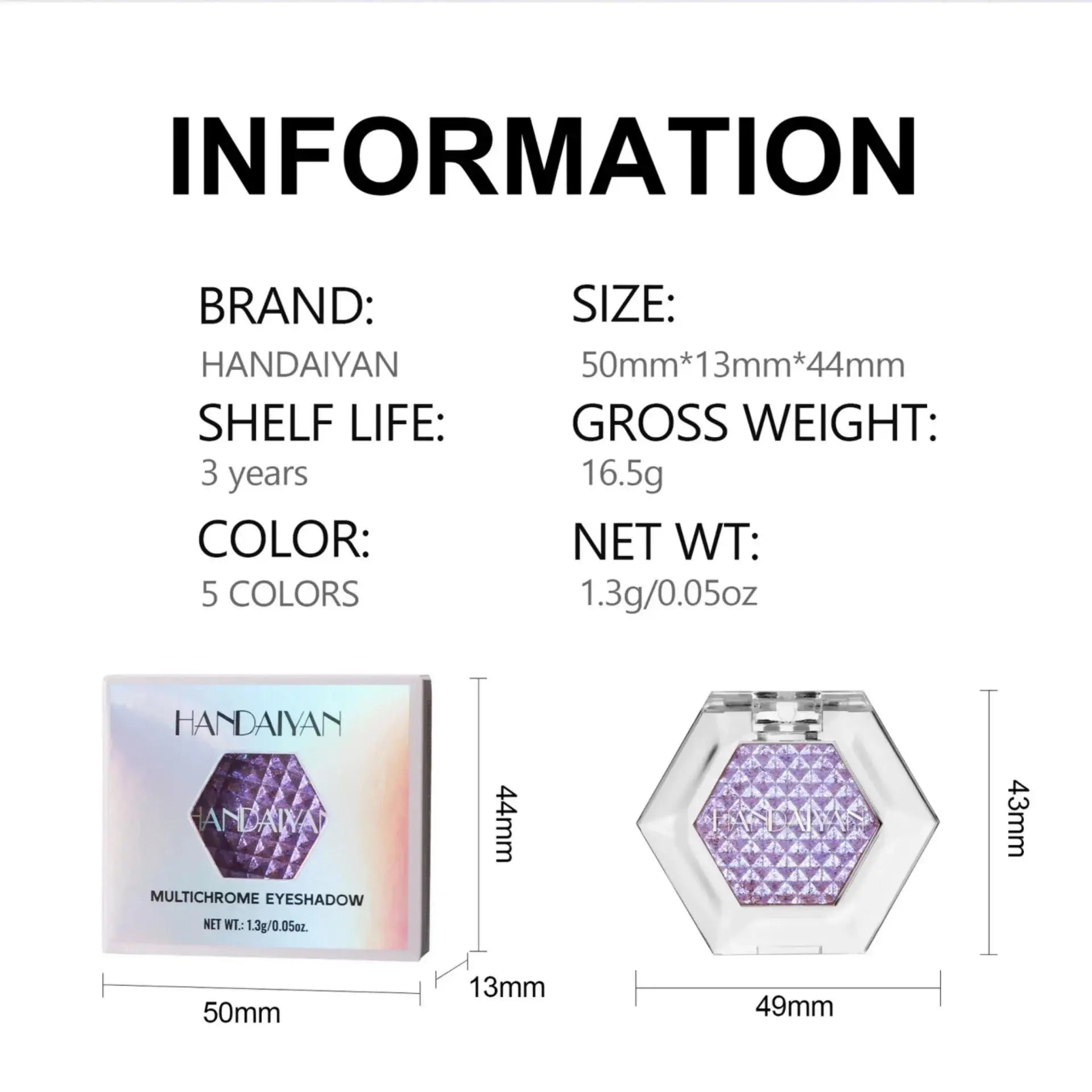 Handaiyan Holographic Glitter Eyeshadow – Chameleon Shimmer Palette