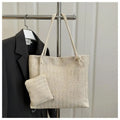 Personalized Leisure Commuter Tote Bag Summer Fashion Simple Shoulder Bag Trend Large Capacity Handbag Oasis Select Beige