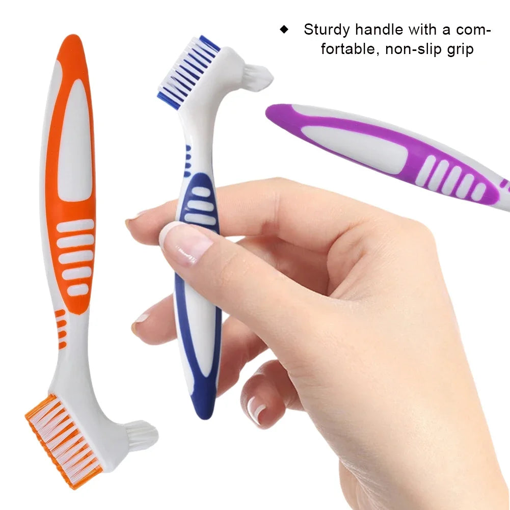 Double Sided Toothbrushes Portable Denture Brush Invisible Braces Orthodontic Retainer Descaling Cleaning Brush Supplies Tools Oasis Select