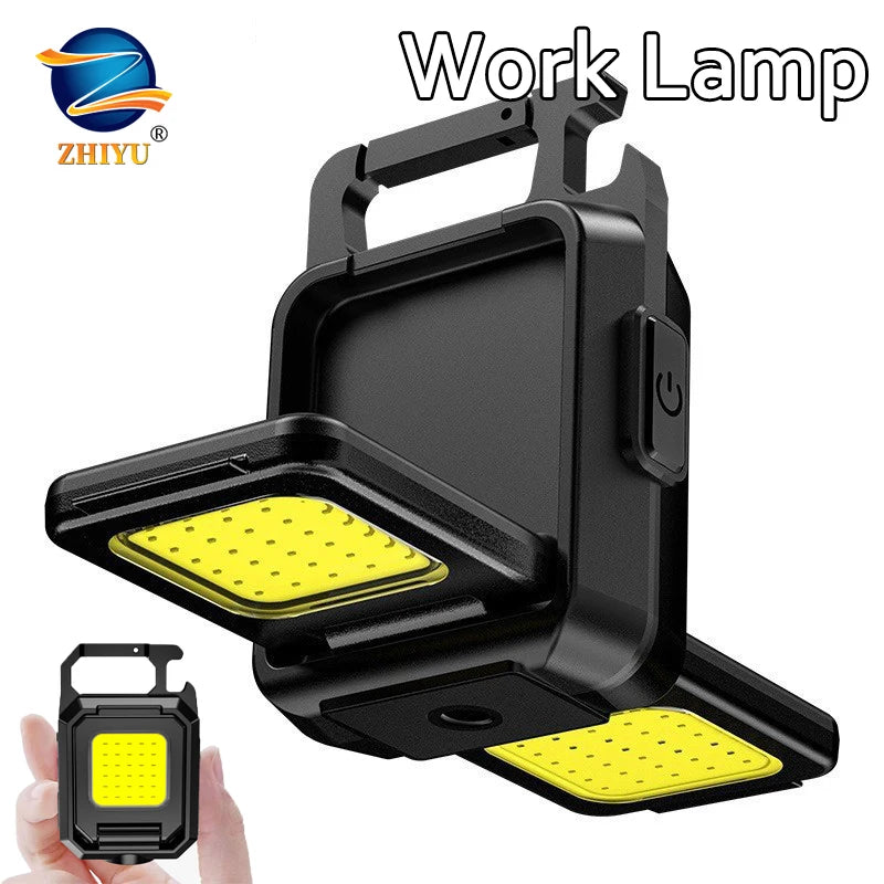 Mini COB LED Keychain Flashlight | USB Rechargeable Work Light