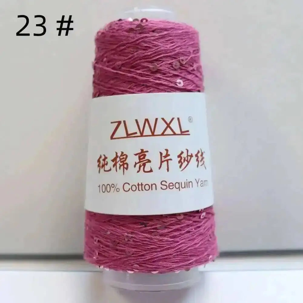 50g Sequin Cotton Yarn DIY Knitted Decoration Hand Crochet Ткань 400M 3mm Oasis Select 23