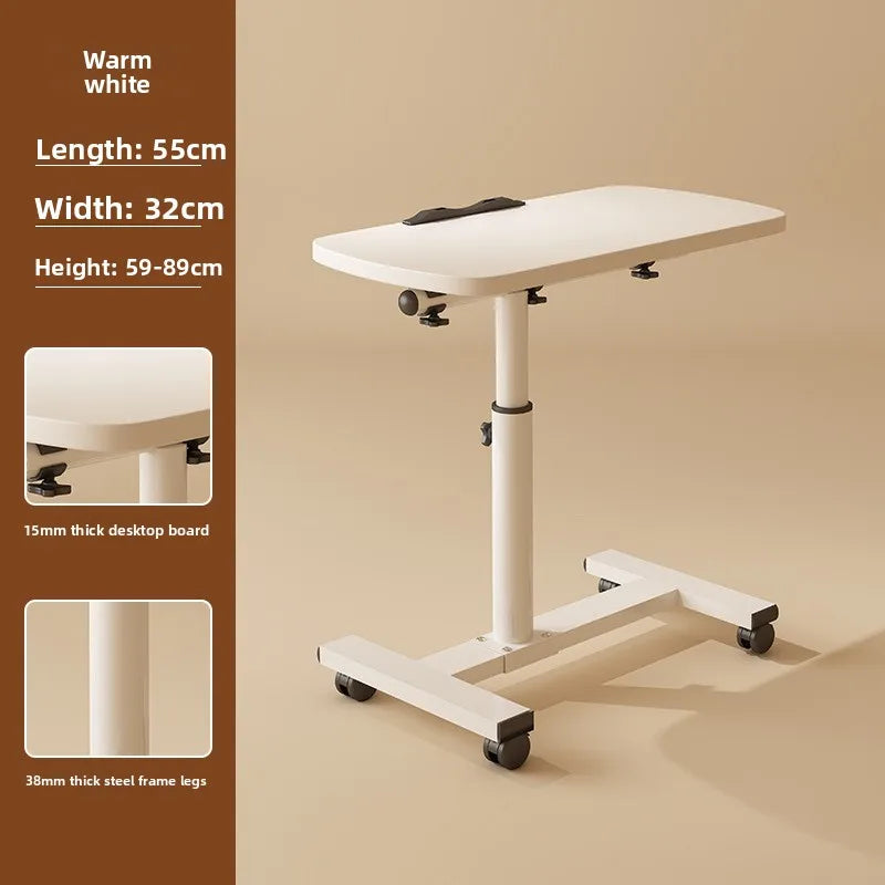 Multi-functional Household GoodsMovable Lifting Bedside Table, Living Room Sofa Side, Home Bedroom Computer Table Oasis Select White A