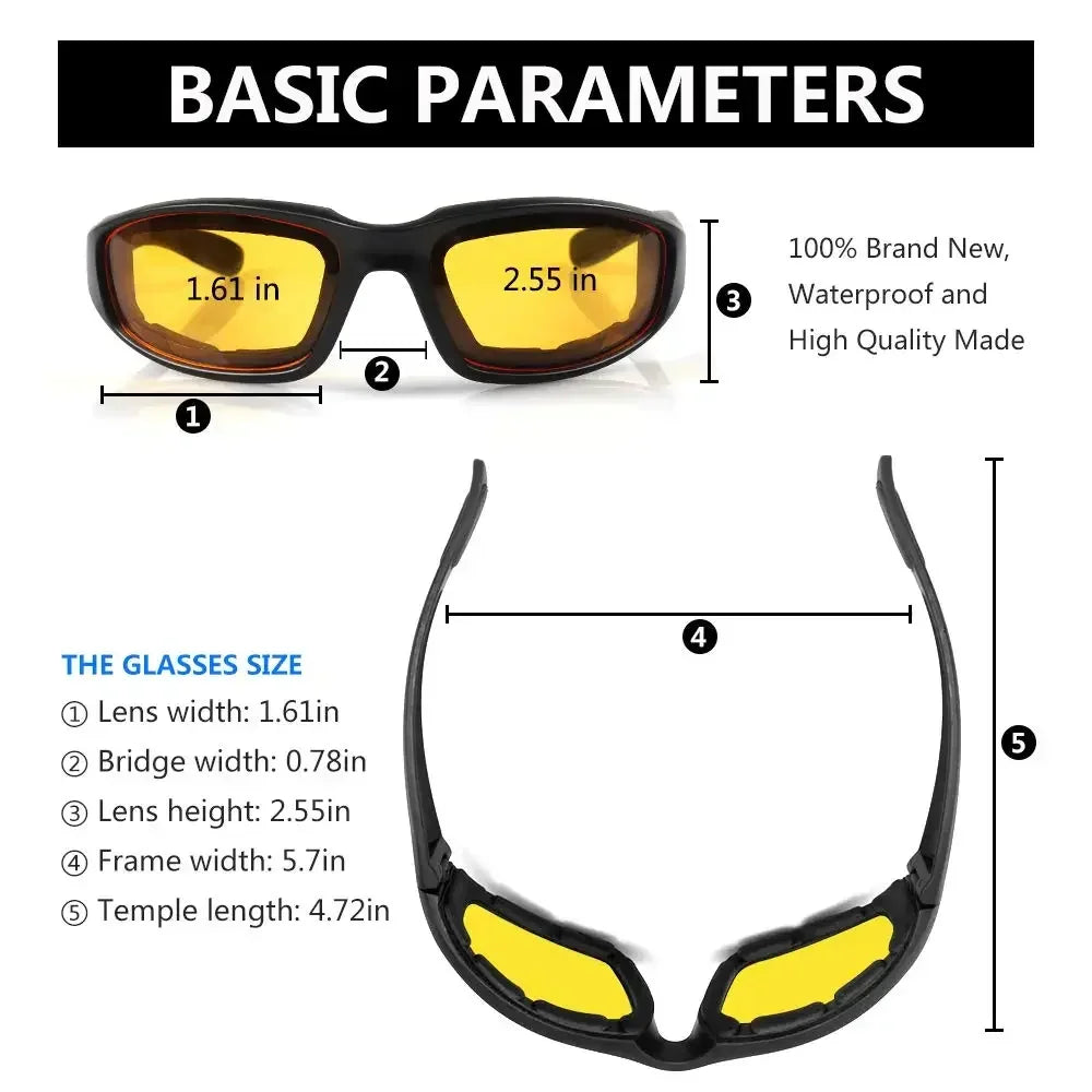 Universal Motorcycle Goggles Bicycle Motorcycle Windproof Goggles Men Women Sunglasses Anti-Fog UV400 Dust-proof Glasses Oasis Select