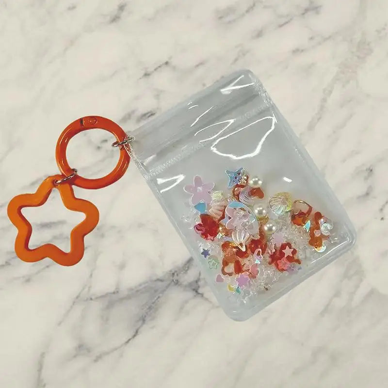 Mini Cartoon Bag Charm Pendant – Glitter Keychain Ornament Bag Charm Keychain Oasis Select Orange