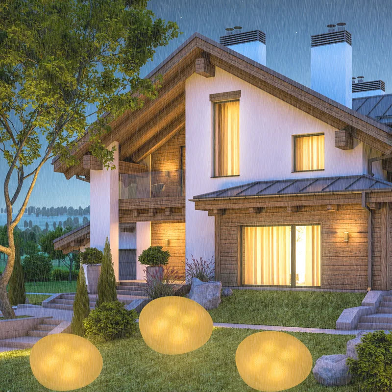 Solar Pebble Lights, Outdoor Waterproof LED Garden Lawn Fence Decorative Lights, Solar Stone Lights Oasis Select