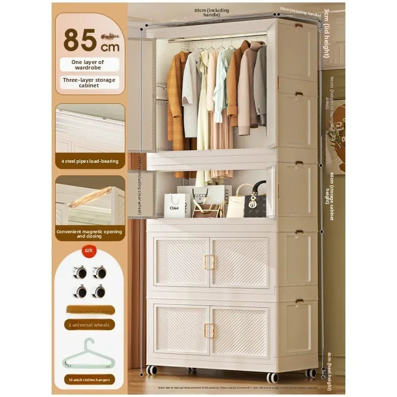 Multi-functional Wardrobe Baby Baby Storage Cabinet Children's Wardrobe Storage Box Organizing Box Household Snacks Toy Locker Oasis Select 85-F