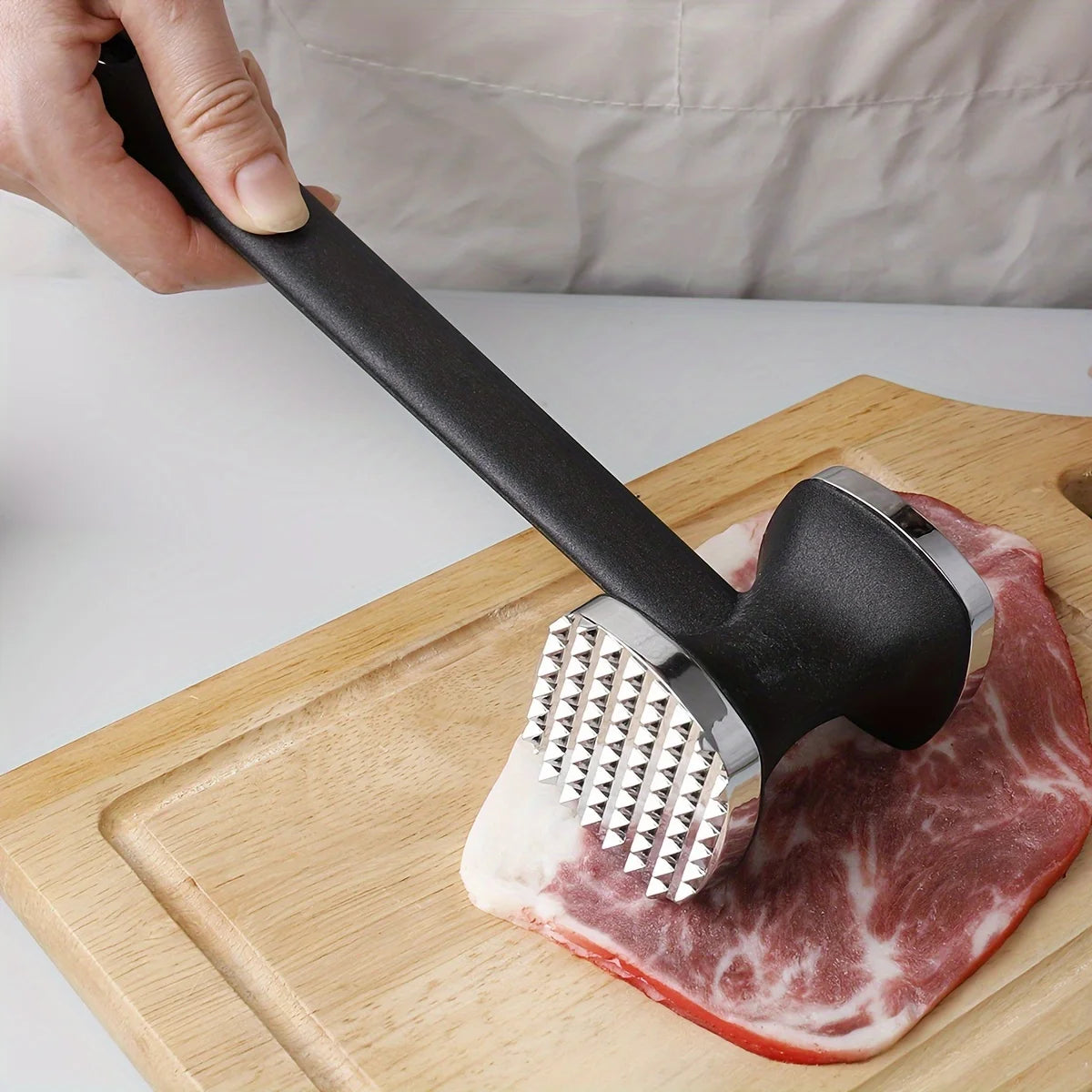 1pc Stainless Steel Meat Hammer, 201 Ergonomic Kitchen Tool for Tenderizing Meat - Durable Handle for Home & Outdoor Cooking Oasis Select