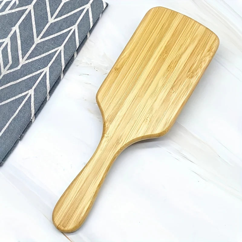 1pc Natural Bamboo Square Comb with Sunflower Print - Anti-Static Hairdressing Comb for Bridal Party Gifts/Daily Care Oasis Select