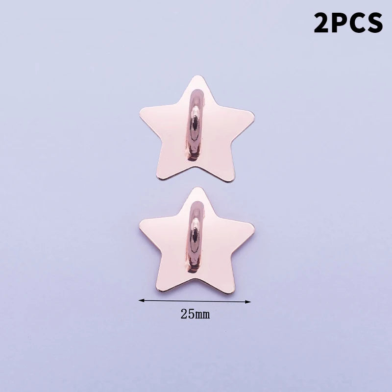 Metal Star Moon Bow Phone Charm Holder & Finger Ring Stand 2/4pc