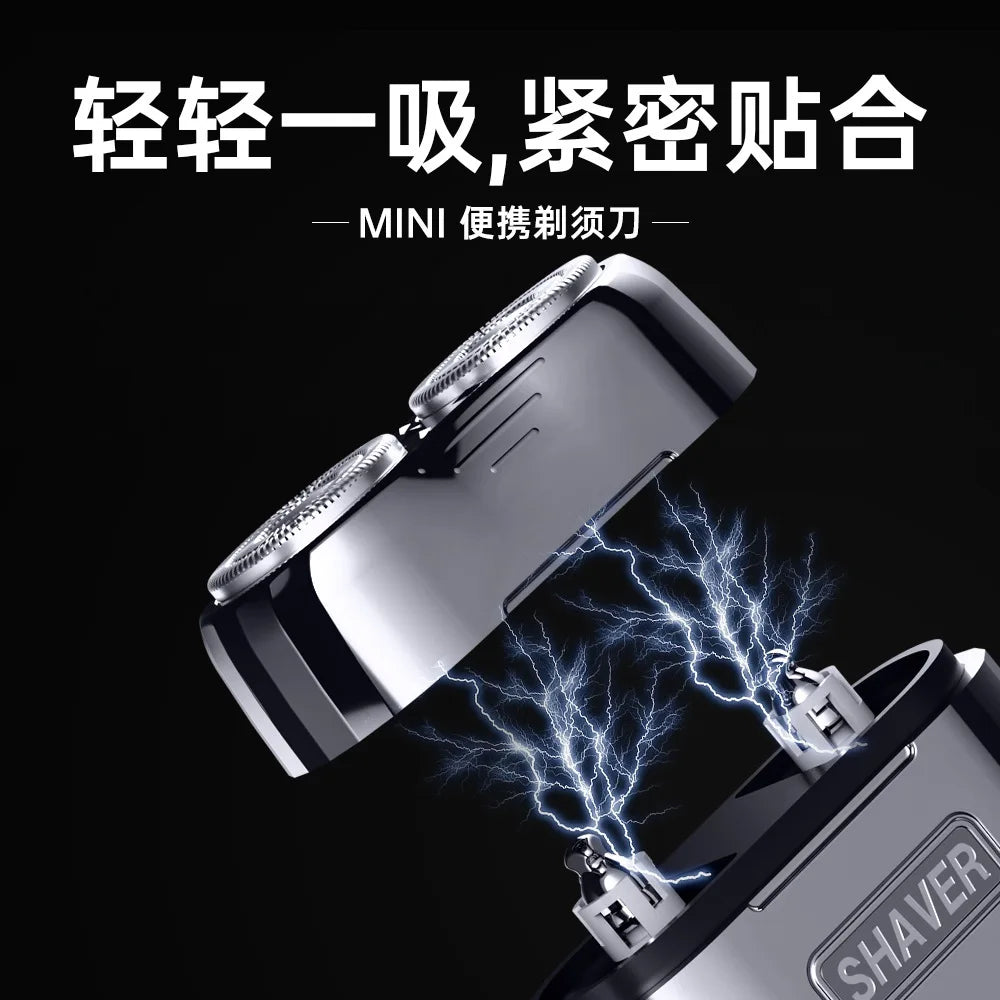 2-in-1 Magnetic Electric Nose Hair Trimmer & Dual-Blade Shaver