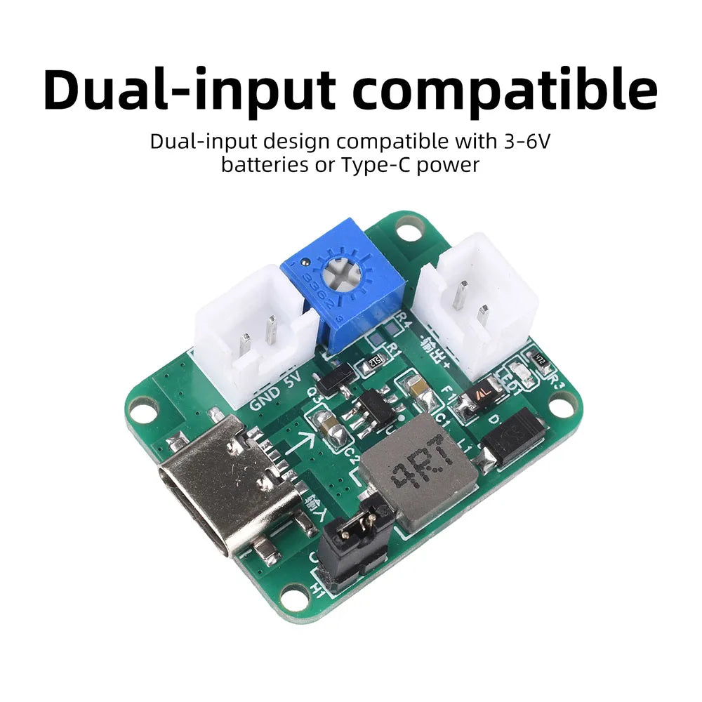 Mini Adjustable Boost Module DC-DC Converter 3-6V Input to 5V 9V 12V or 24V Output Short-Circuit Protection Switch-Controlled Oasis Select