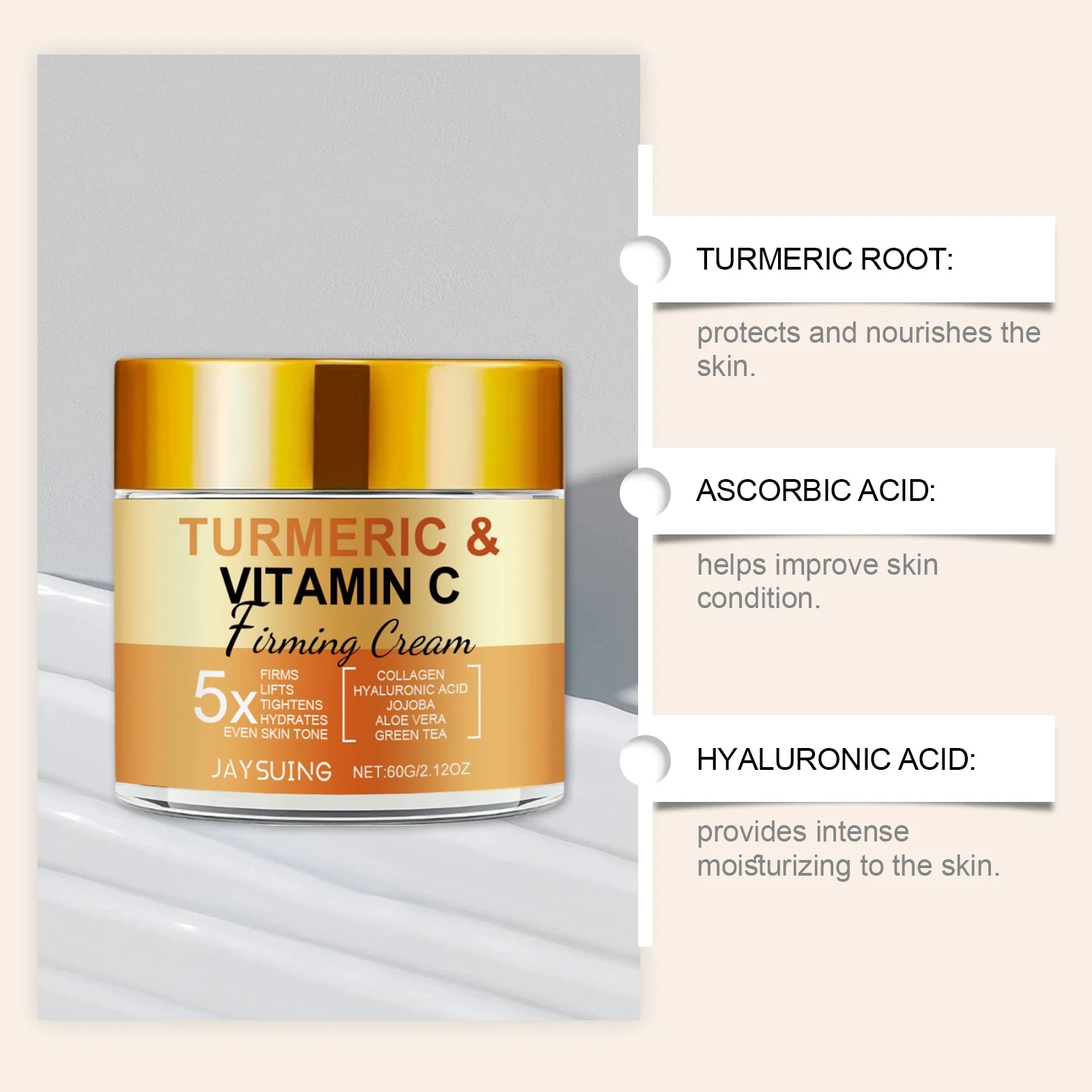 Turmeric Vitamin C Firming Face Cream – Anti-Aging 60g Anti-Aging Face Cream Oasis Select