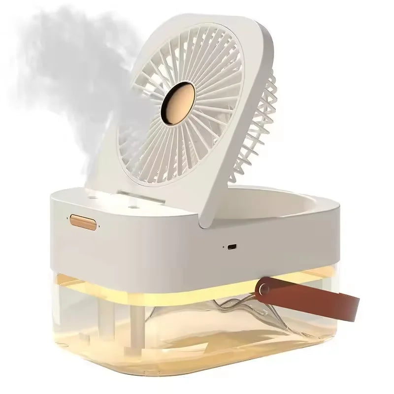 2-in-1 Portable Fan & Spray Humidifier – USB Desktop Cooler
