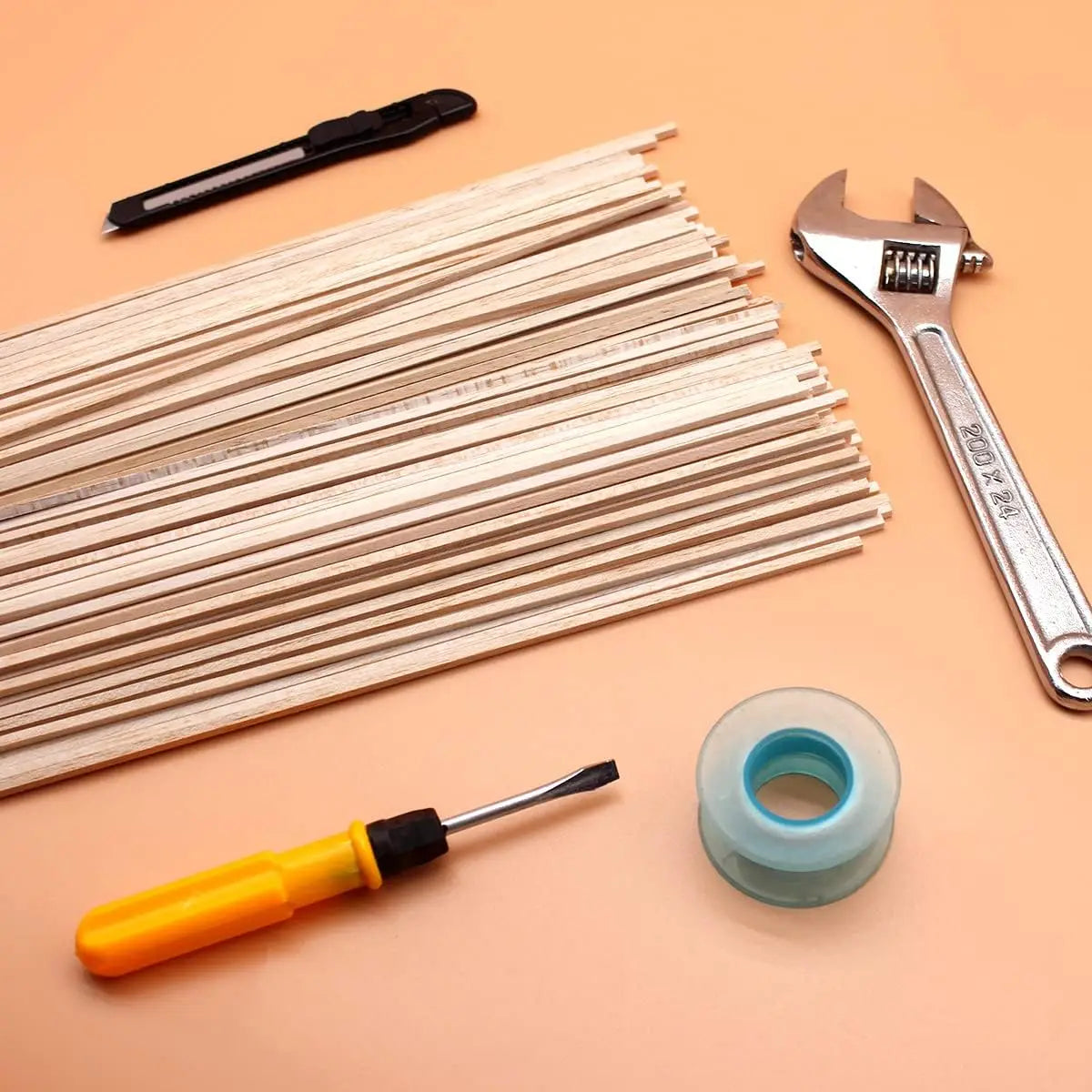 Square Wood Sticks – Unfinished Hardwood Dowels for DIY Crafts
