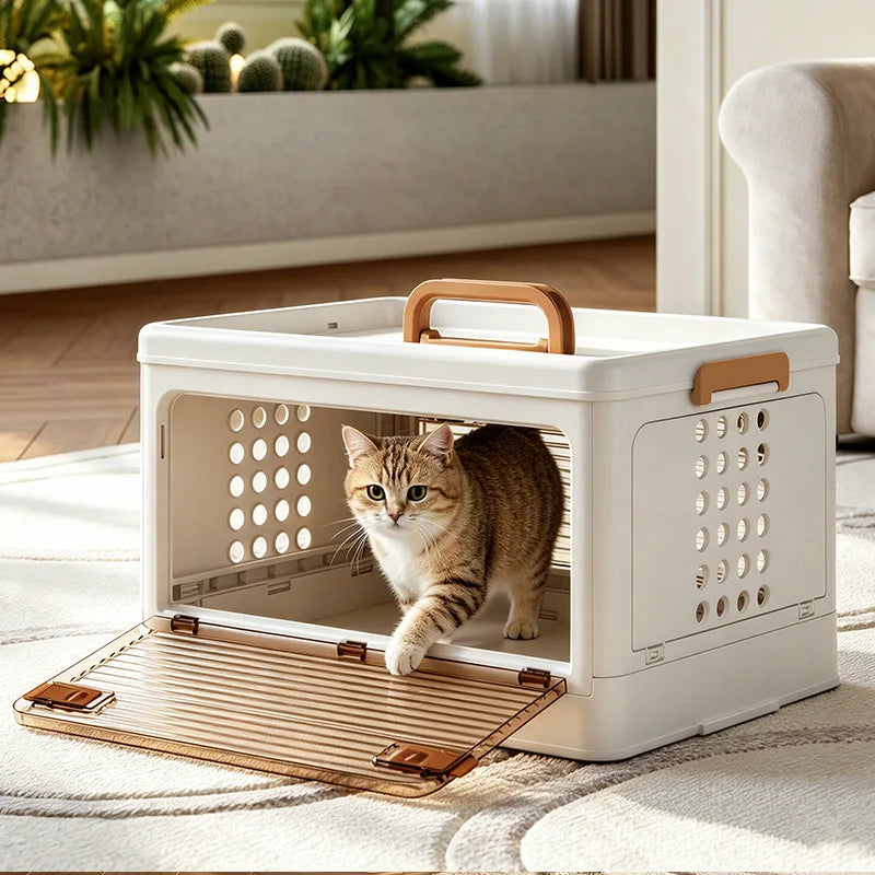 Pet waste disposal hand-held folding box for cats and dogs when going out - box with ventilation for vehicle and aviation use Oasis Select