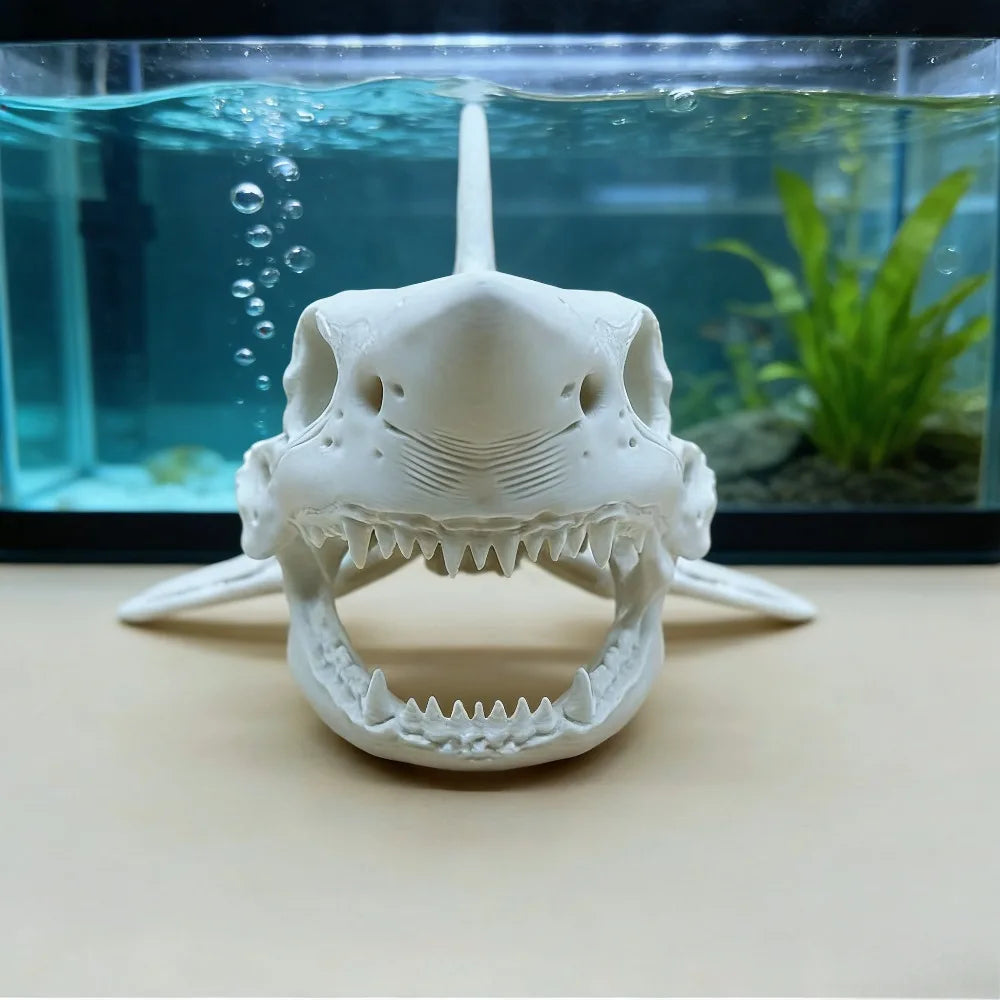 3D Printing Shark Skull Skeleton Cosplay Props Aquarium Ornaments Fish Tanks, Reptiles Fish Tank Landscapes Fish Shrimp Shelter Oasis Select