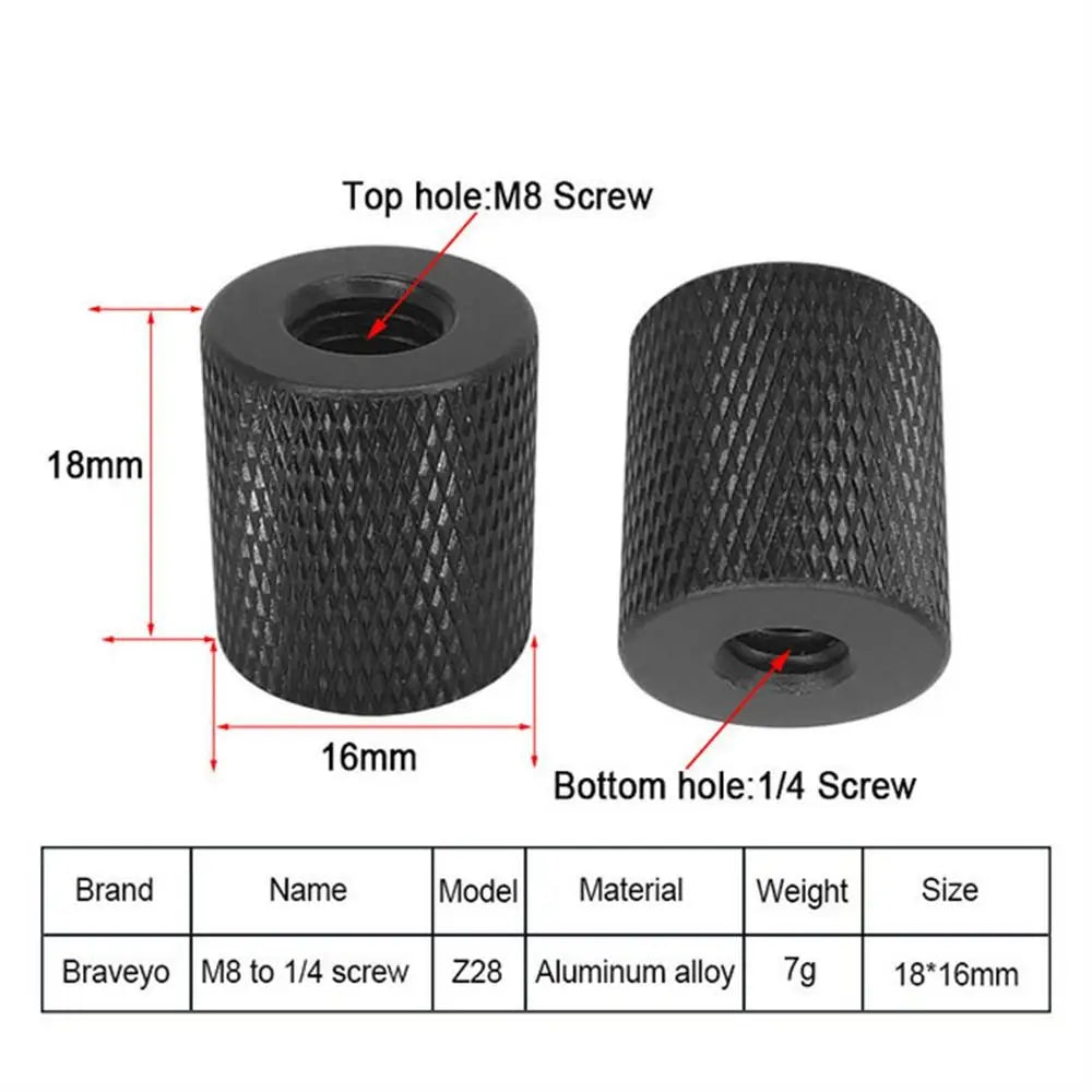 Camera Screw 1/4 to M4 M5 M6 M8 M10 Conversion Screw Tripod Ballhead Adapter Mount Accessories for Camera Flash Bracket Oasis Select M8