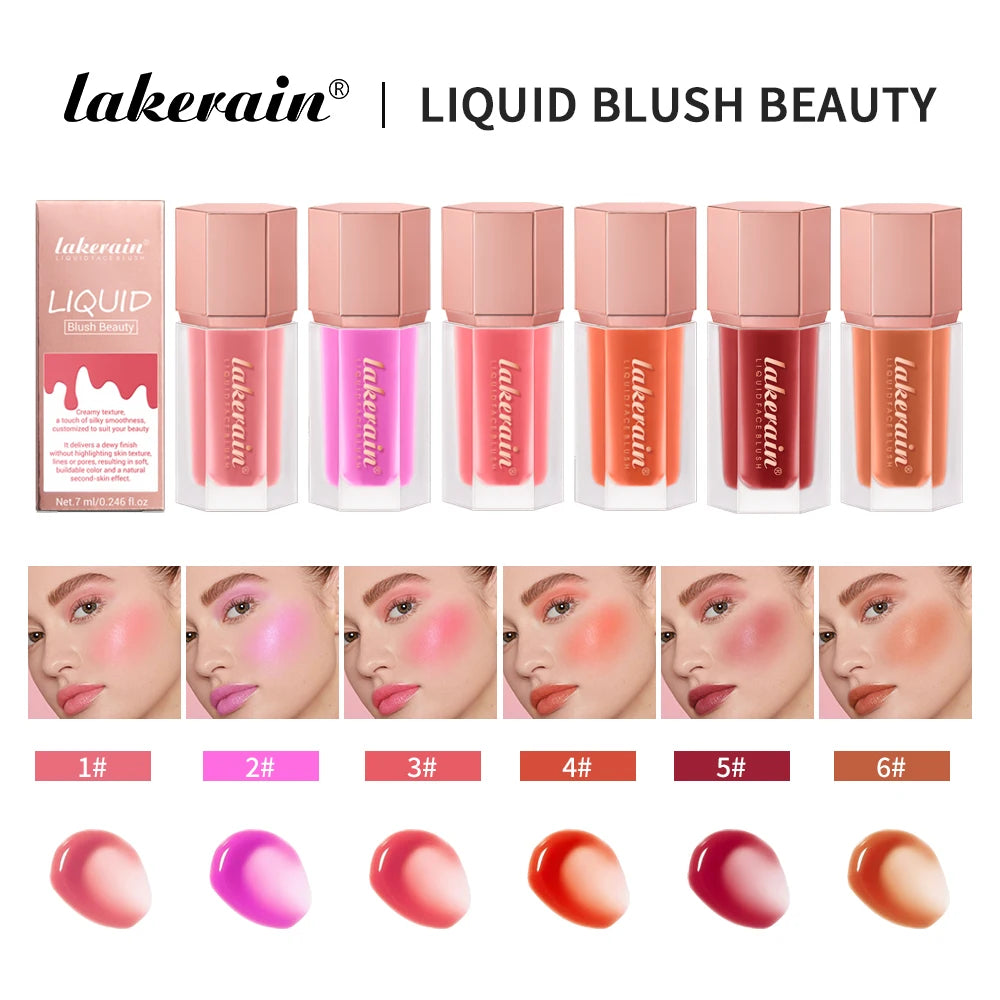 New Facial Liquid Cheek Blush with Sponge Nourishing Blush Cream Waterproof Multi-purpose Eyes lips Makeup Blush Stick Cosmetics Oasis Select