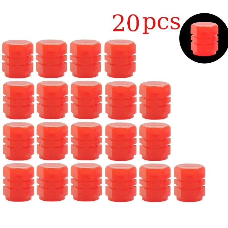 4 8 16 Universal Luminous Bicycle Tire Valve Caps Night Glowing Decor