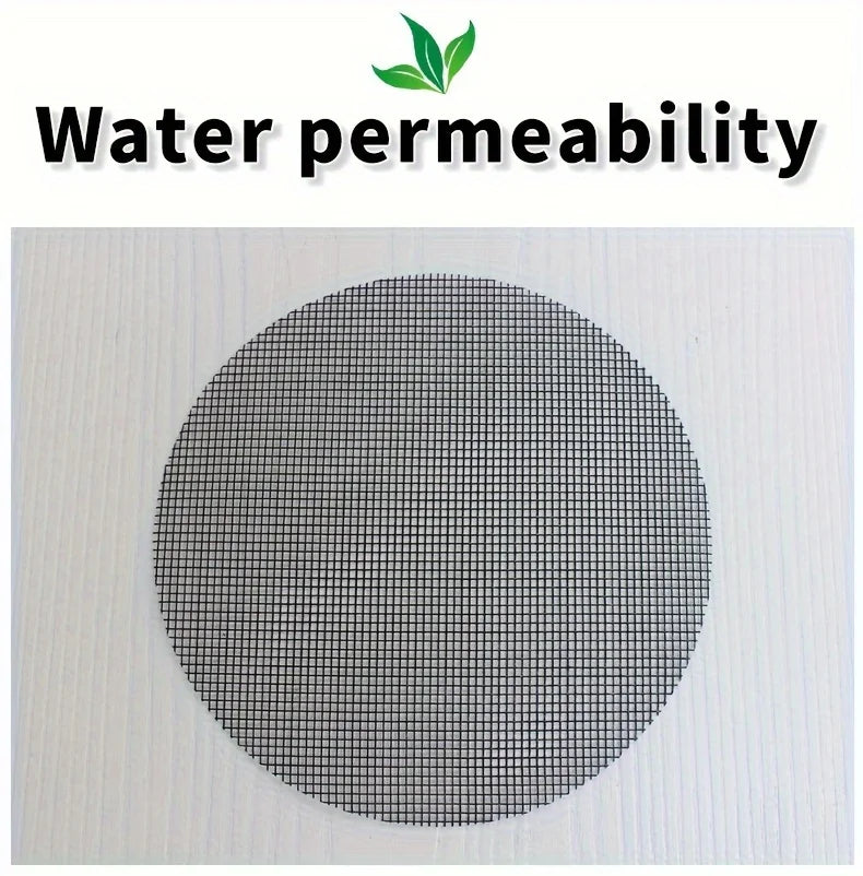 50pcs Round Drainage Mesh Pads for Flower Pots - Breathable, Prevents Soil Leakage, Reusable Mesh for Bonsai, Gardening Mesh Oasis Select