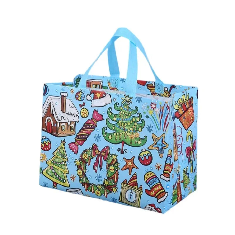 Christmas Gift Bags | Santa Elk Snowman Non-Woven Tote