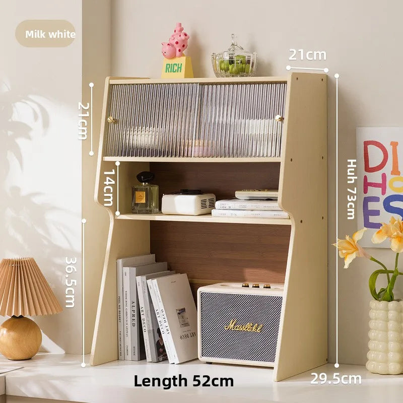 Nanzhu Bookshelf Desktop Student Desk Storage and Organizing Rack Simple Table Multi-layer Table Small Shelf Oasis Select High Milk White