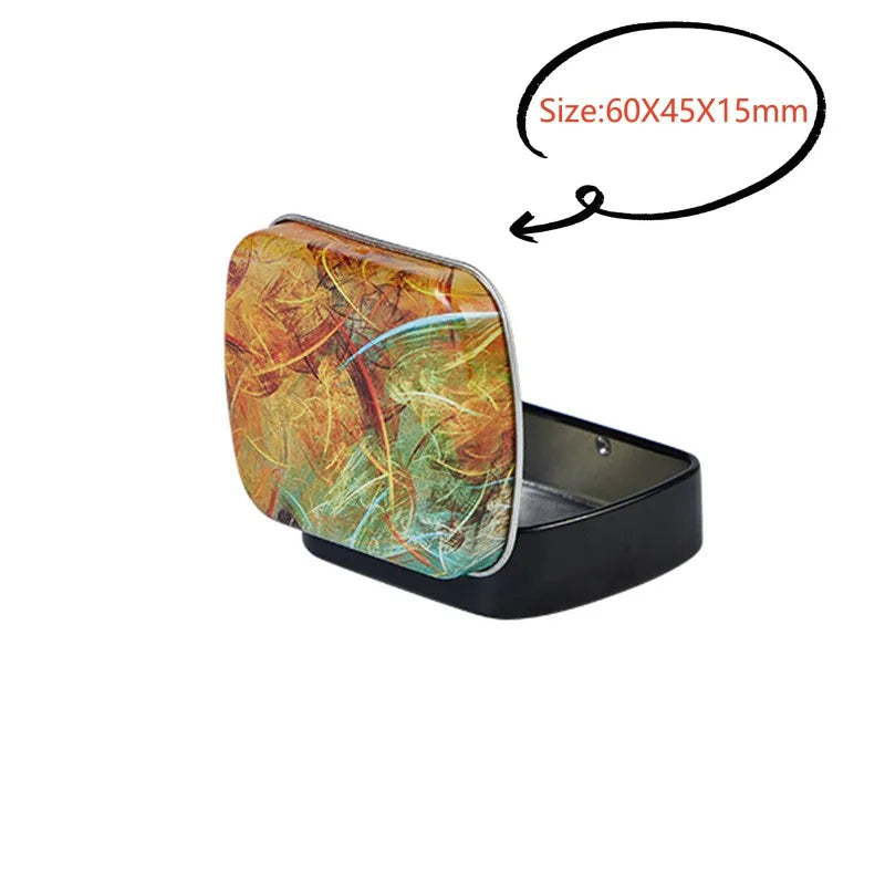 Mini Hinged Metal Tin Box – Flip Lid Storage Case 60x45mm