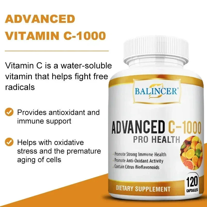 Balincer Vitamin C 1000mg Complex – 120 Capsules | Immune Boost Vitamin C Supplement Oasis Select