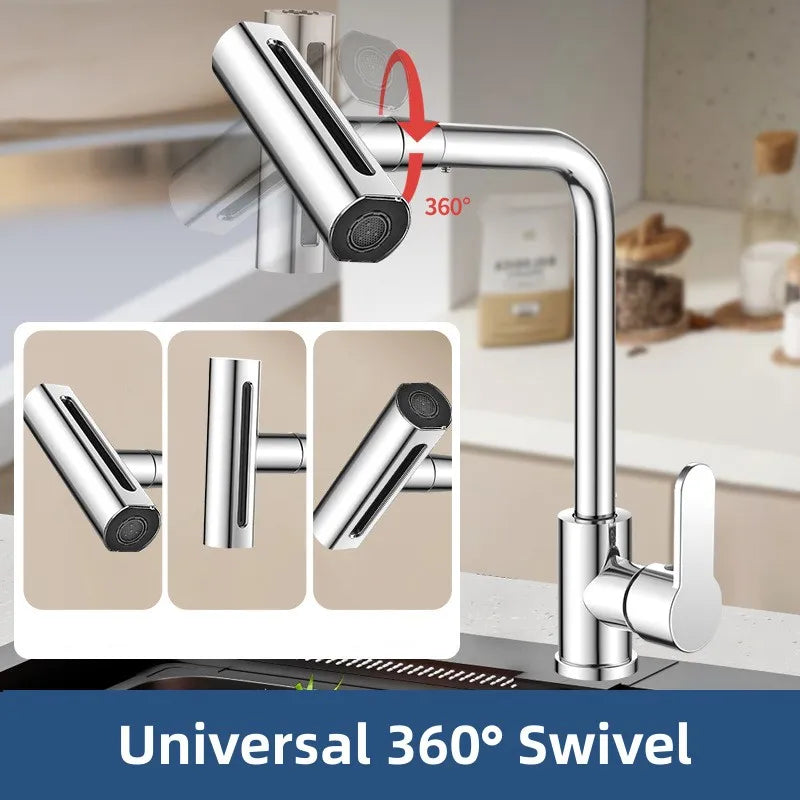 Pressurized Kitchen Sink Waterfall Faucet Bubbler Splash-proof 4 Modes Spout Bathroom Basin Tap Extender Water Saving Adapter Oasis Select