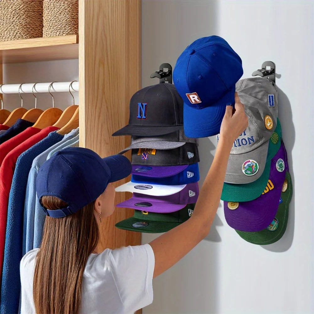 Heavy Duty Cap Organizer, Vertical Hat Rack Holds 20+ Caps,Space Saving Plastic Holder with No Tools Assembly for Bedroom,Closet Oasis Select