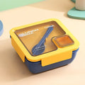 850ml/1100ml Lunch Box Microwave Portable Bento Boxes with Tableware for Kids School Leakproof 4 Grid Food Snack Containers Oasis Select Blue-1100ML