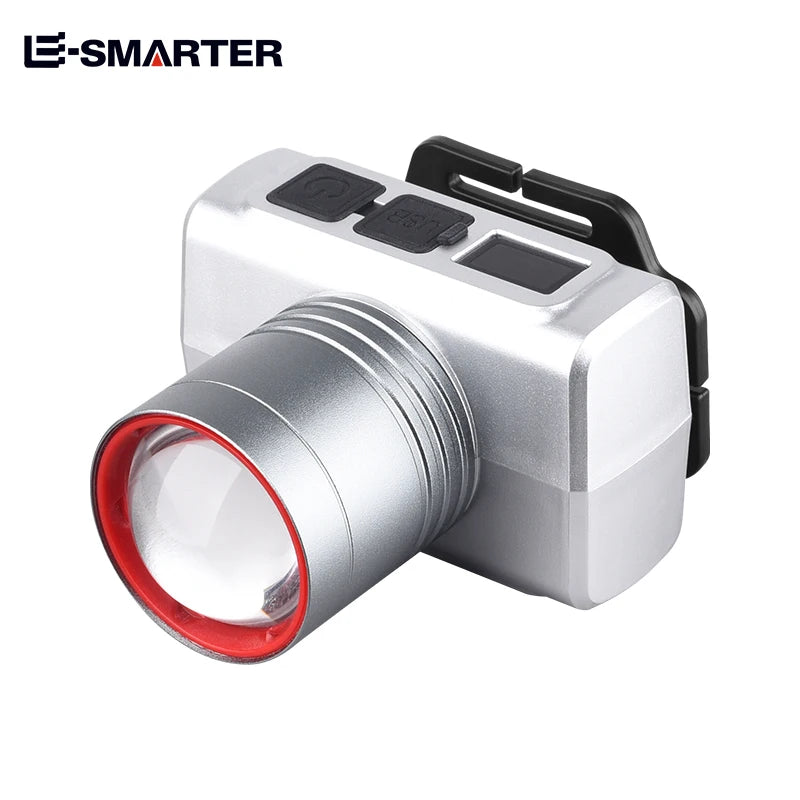 High Brightness LED Headlight with Digital Zoom Outdoor Strong Light Charging Headlight Long Endurance for Camping And Hiking Oasis Select