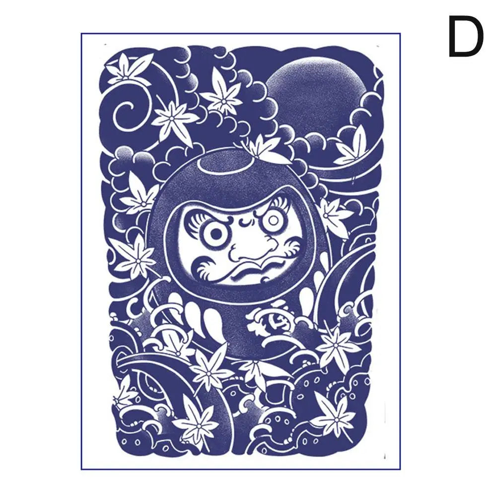 Waterproof Temporary Tattoo Sticker Semi-permanent Non-reflective Old Traditional Blossom Arm Koi Fish Fake Tattoos Oasis Select D