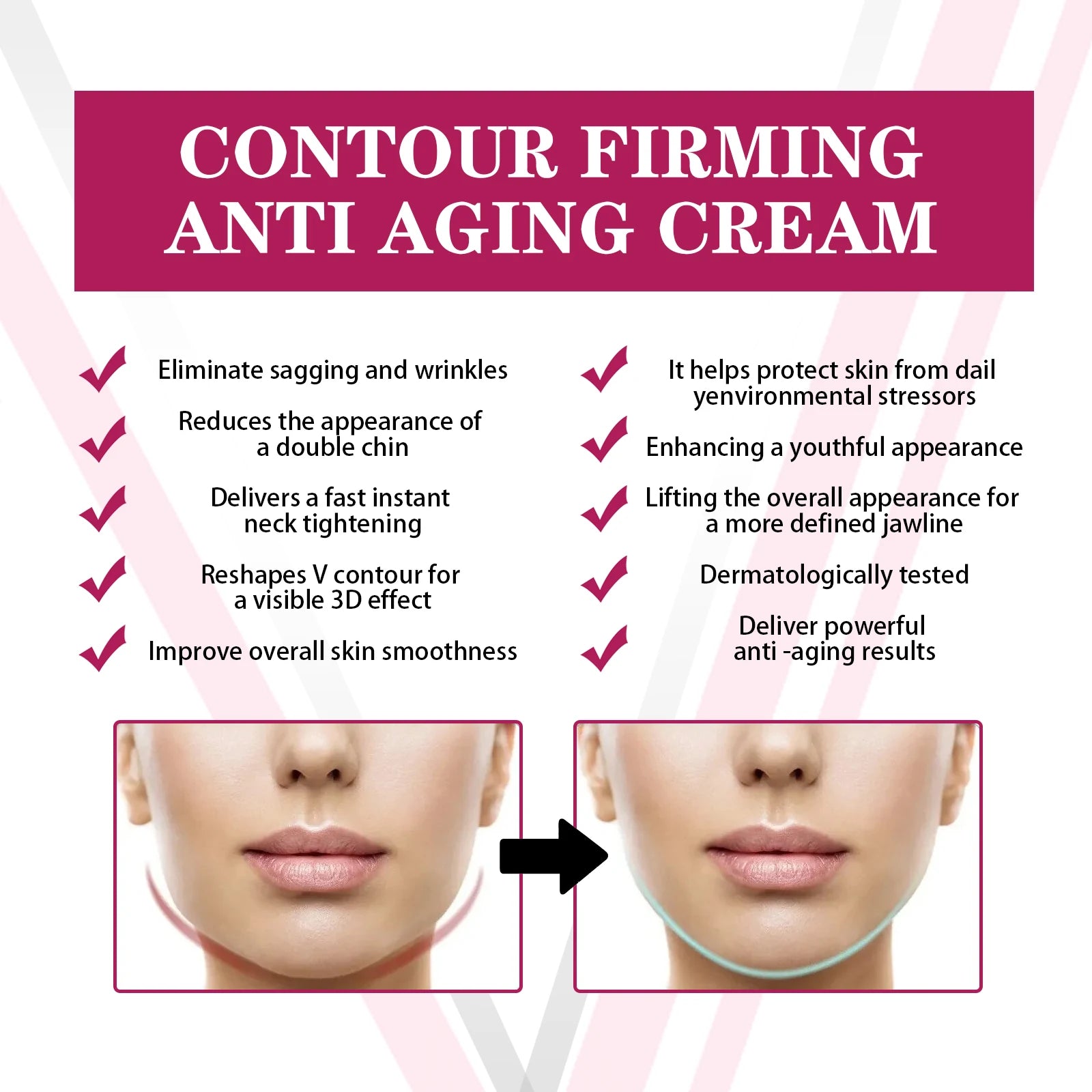 V-Shape Face Slimming Cream – Firming, Lifting & Anti-Aging Face Slimming Cream Oasis Select