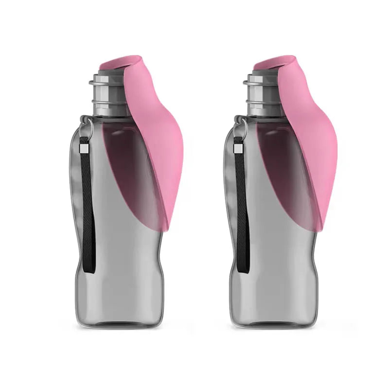 800ml large capacity dog outdoor pet water cup portable accompanying cup folding flip water feeder outdoor water bottle supplies Oasis Select pink-2pcs 800ml