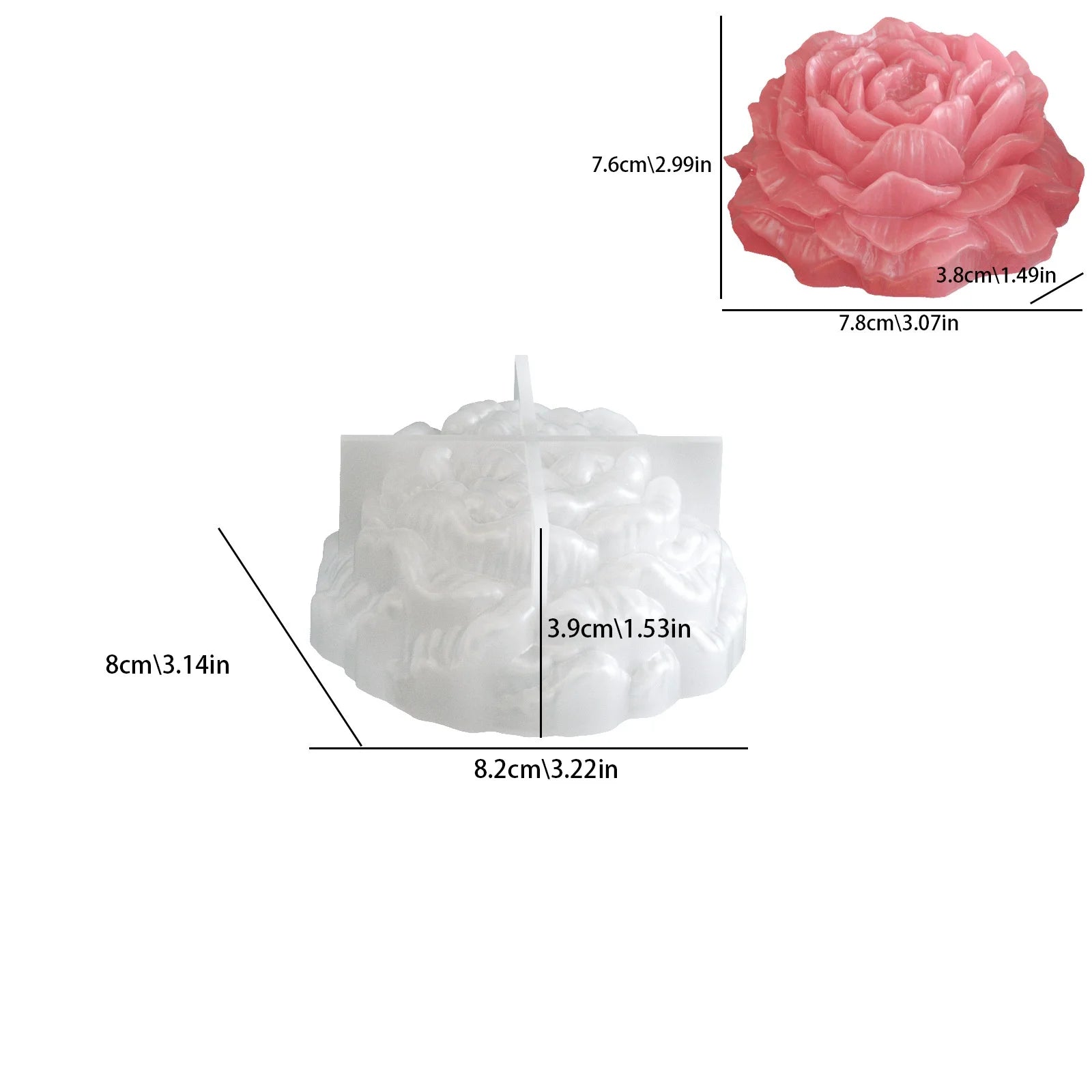 3D Large Peony Candle Silicone Mold Handmade Flower Scented Candle Gypsum Candle Wax Mould Resin Soap Making Supplies Home Decor Oasis Select Style 4