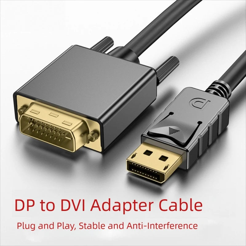 DisplayPort DP to DVI Adapter Connecto Cable Conversion Line 1.8M FHD 1920*1080P For Desktop Laptop PC TV Monitor Projector Oasis Select