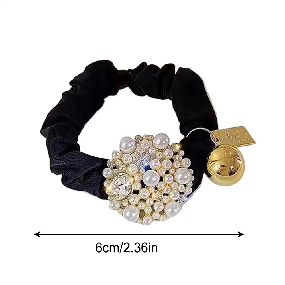 Hair Scrunchie 1PC Pearl Rhinestone Hair Tie Luxury Styling Womens Ponytail Hair Tie Scrunchie Adult Hair Band Elastic Hair Tie Oasis Select 1PC